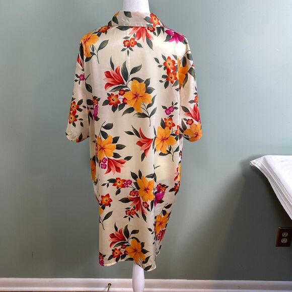 Victorias Secret Robe Chemise Set Womens Large Floral Satin Romantic 2 pc - Picture 6 of 15